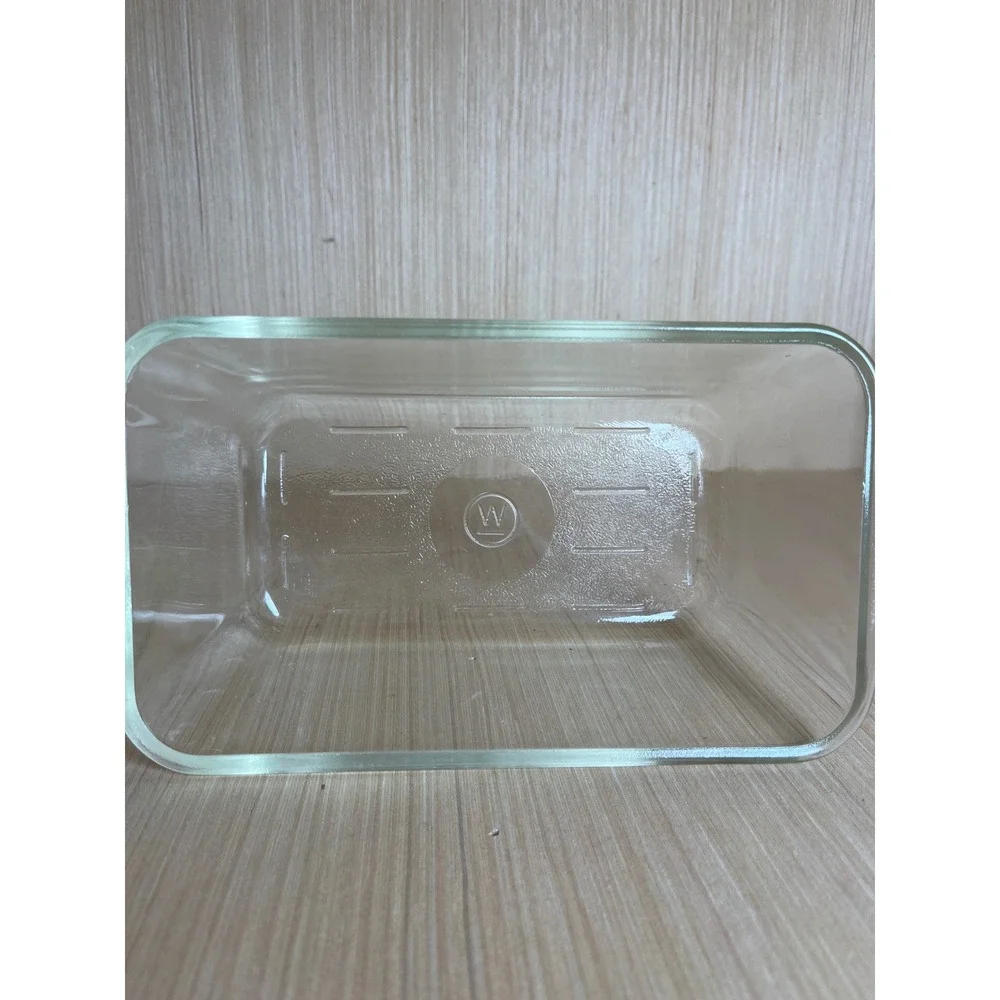 Vintage Westinghouse Clear Glass Refrigerator Dish with Lid Rectangular Storage
